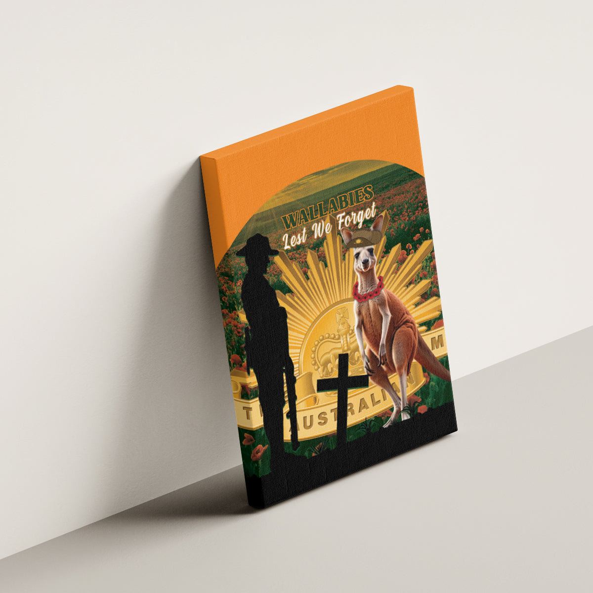 Australia Wallabies Rugby ANZAC Day Canvas Wall Art 2024 Lest We Forget