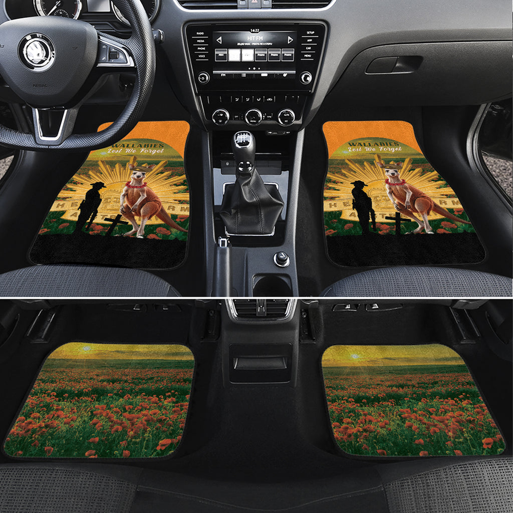 Australia Wallabies Rugby ANZAC Day Car Mats 2024 Lest We Forget