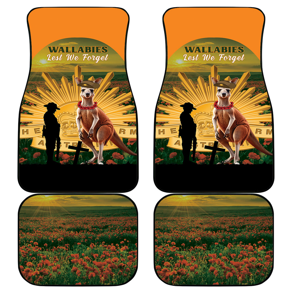 Australia Wallabies Rugby ANZAC Day Car Mats 2024 Lest We Forget