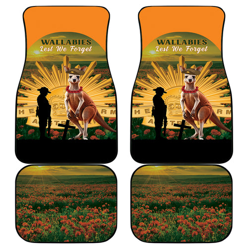 Australia Wallabies Rugby ANZAC Day Car Mats 2024 Lest We Forget