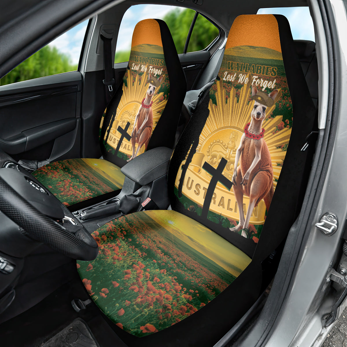 Australia Wallabies Rugby ANZAC Day Car Seat Cover 2024 Lest We Forget