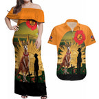 Australia Wallabies Rugby ANZAC Day Couples Matching Off Shoulder Maxi Dress and Hawaiian Shirt 2024 Lest We Forget