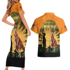 Australia Wallabies Rugby ANZAC Day Couples Matching Short Sleeve Bodycon Dress and Hawaiian Shirt 2024 Lest We Forget
