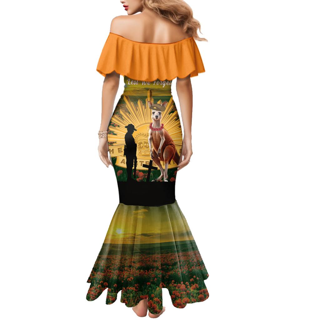 Australia Wallabies Rugby ANZAC Day Family Matching Mermaid Dress and Hawaiian Shirt 2024 Lest We Forget