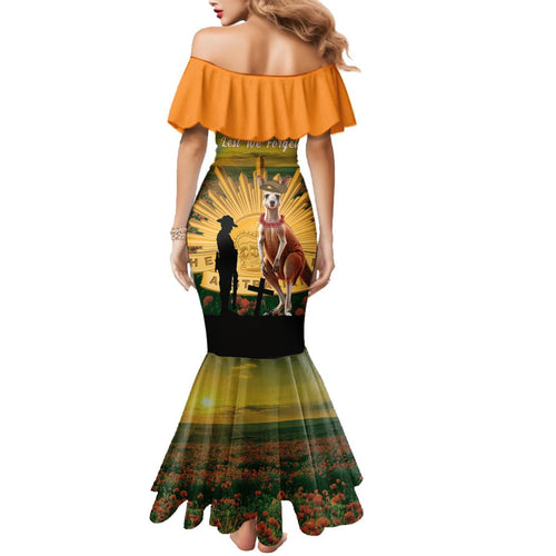 Australia Wallabies Rugby ANZAC Day Family Matching Mermaid Dress and Hawaiian Shirt 2024 Lest We Forget