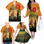 Australia Wallabies Rugby ANZAC Day Family Matching Off Shoulder Long Sleeve Dress and Hawaiian Shirt 2024 Lest We Forget
