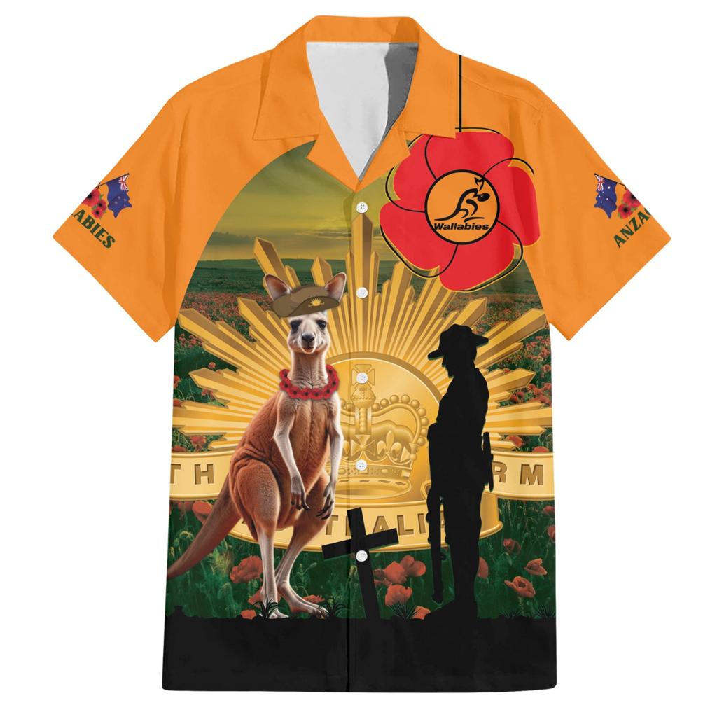 Australia Wallabies Rugby ANZAC Day Family Matching Short Sleeve Bodycon Dress and Hawaiian Shirt 2024 Lest We Forget