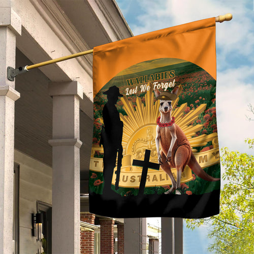 Australia Wallabies Rugby ANZAC Day Garden Flag 2024 Lest We Forget