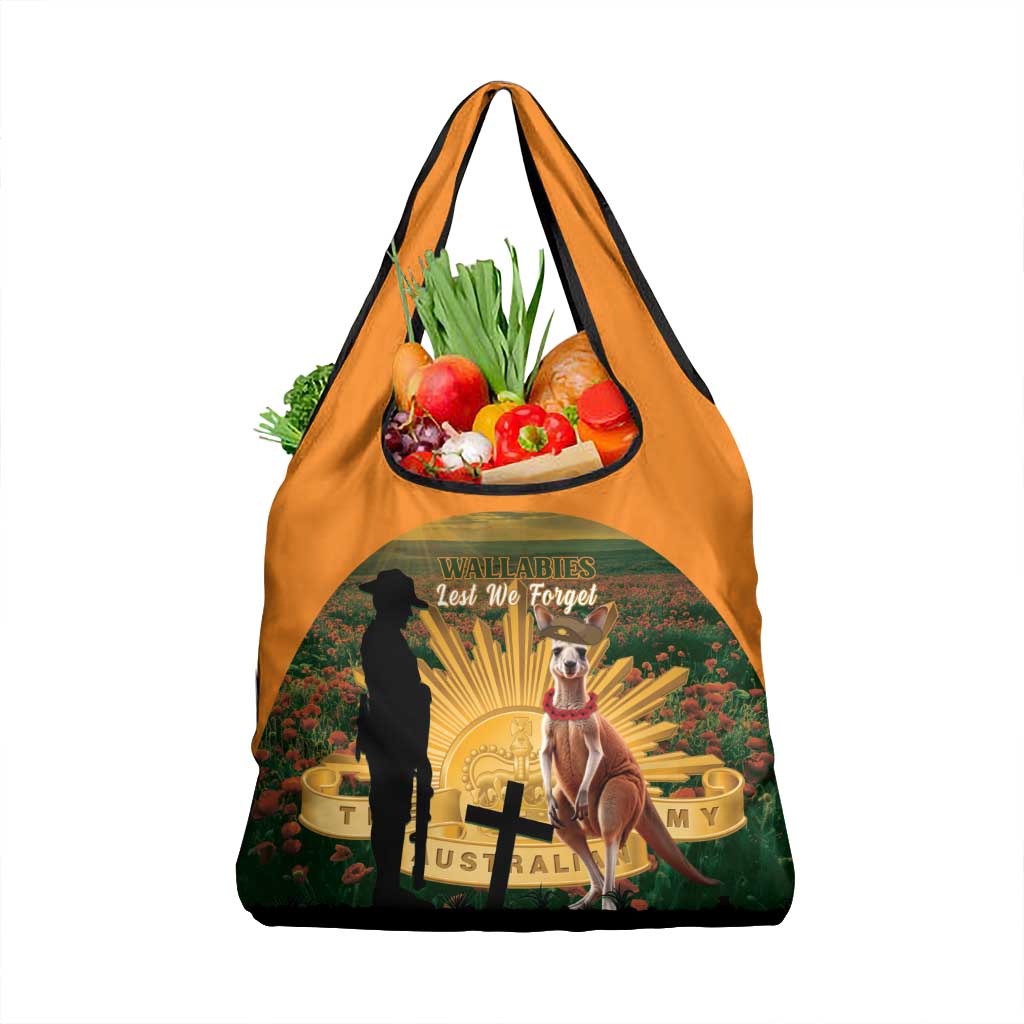 Australia Wallabies Rugby ANZAC Day Grocery Bag 2024 Lest We Forget
