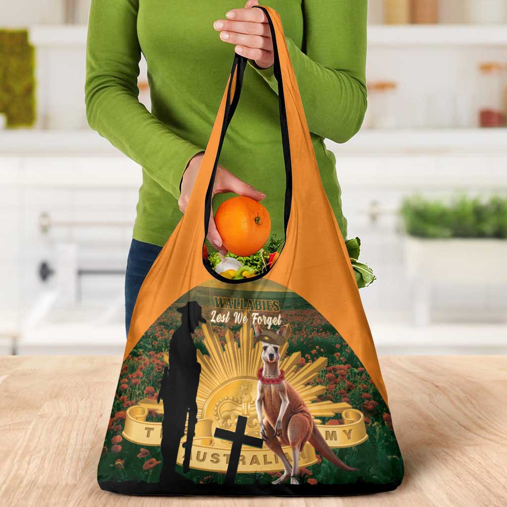 Australia Wallabies Rugby ANZAC Day Grocery Bag 2024 Lest We Forget