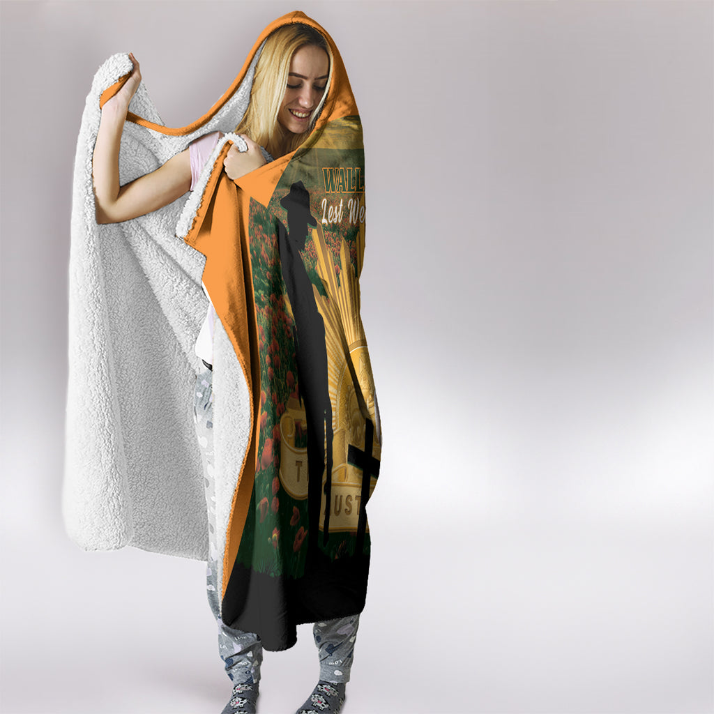 Australia Wallabies Rugby ANZAC Day Hooded Blanket 2024 Lest We Forget