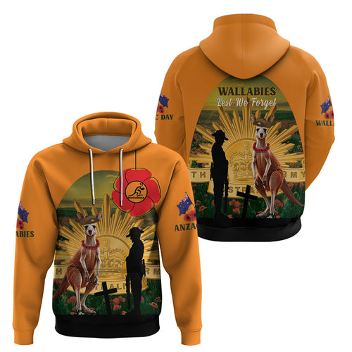 Australia Wallabies Rugby ANZAC Day Hoodie 2024 Lest We Forget