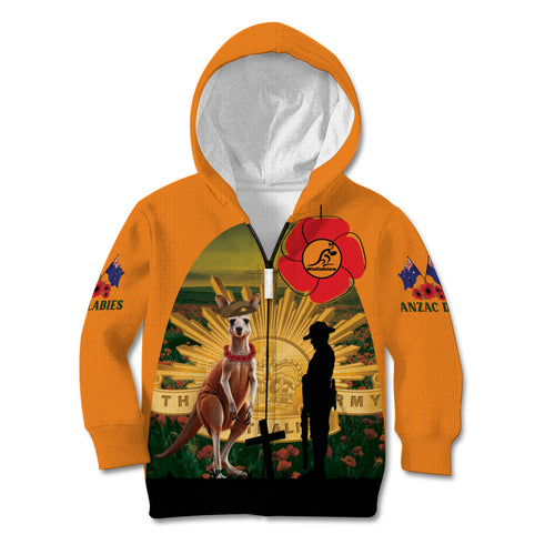 Australia Wallabies Rugby ANZAC Day Kid Hoodie 2024 Lest We Forget