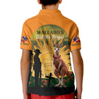 Australia Wallabies Rugby ANZAC Day Kid Polo Shirt 2024 Lest We Forget