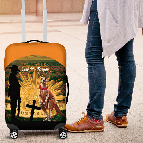 Australia Wallabies Rugby ANZAC Day Luggage Cover 2024 Lest We Forget