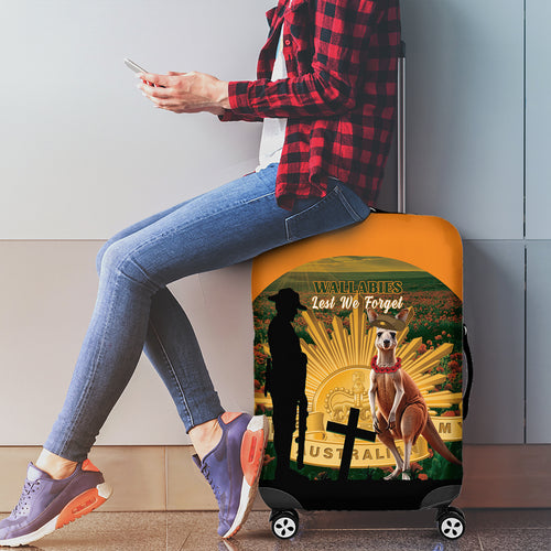 Australia Wallabies Rugby ANZAC Day Luggage Cover 2024 Lest We Forget
