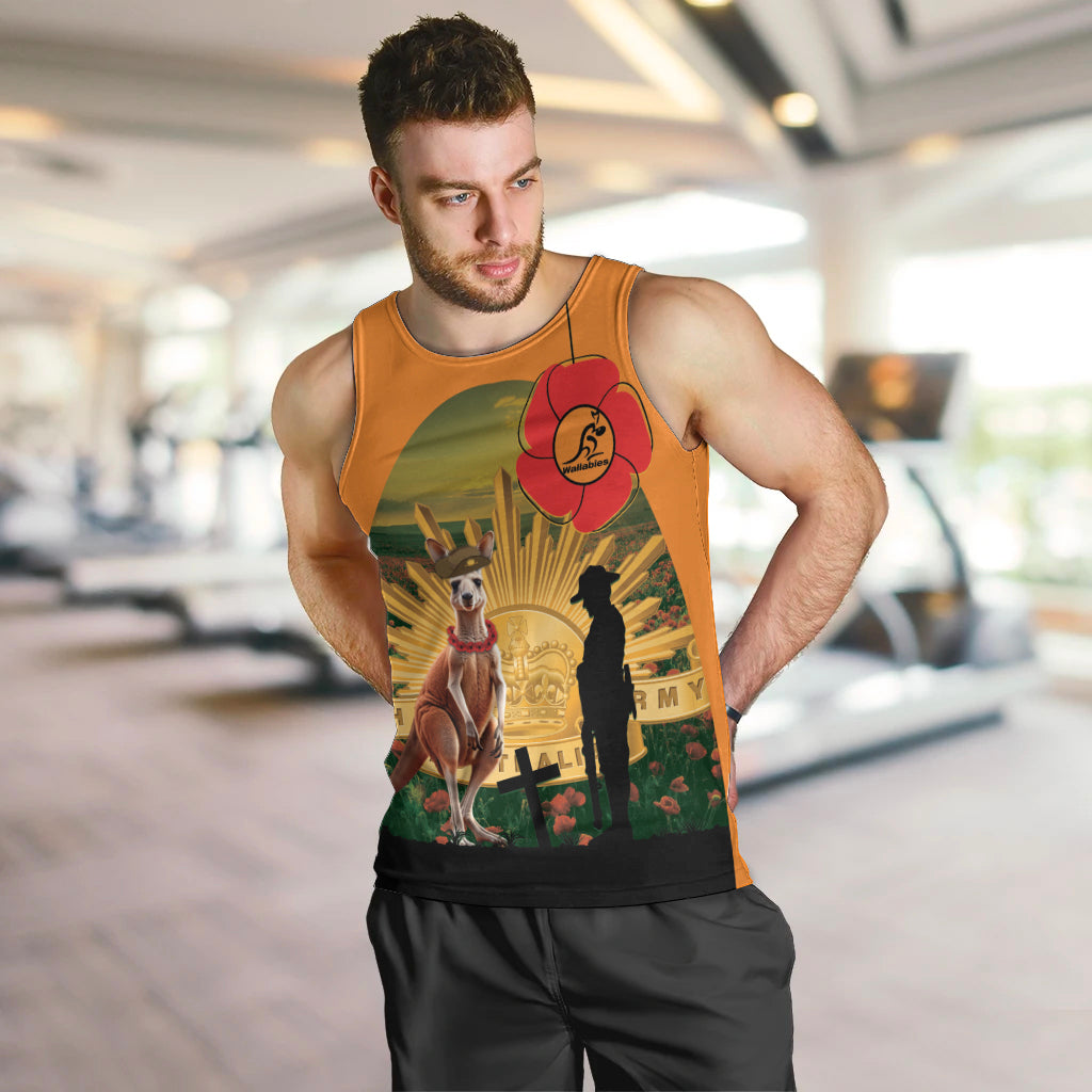 Australia Wallabies Rugby ANZAC Day Men Tank Top 2024 Lest We Forget