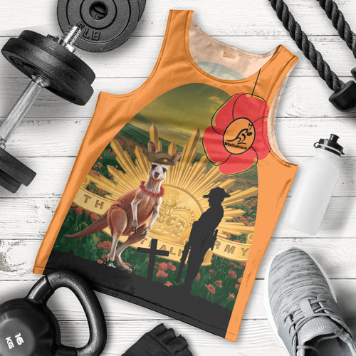 Australia Wallabies Rugby ANZAC Day Men Tank Top 2024 Lest We Forget