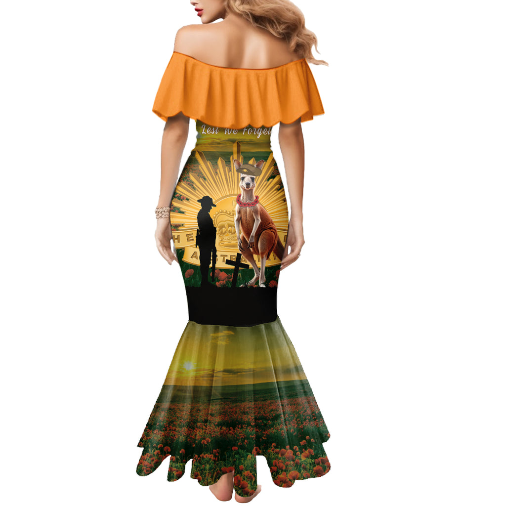 Australia Wallabies Rugby ANZAC Day Mermaid Dress 2024 Lest We Forget