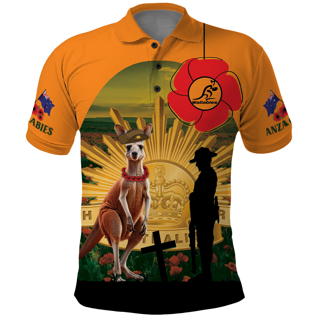 Australia Wallabies Rugby ANZAC Day Polo Shirt 2024 Lest We Forget