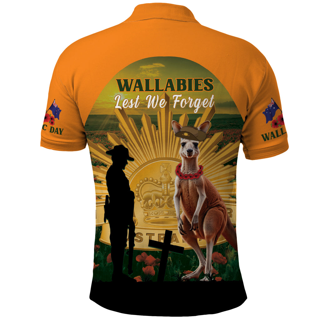 Australia Wallabies Rugby ANZAC Day Polo Shirt 2024 Lest We Forget