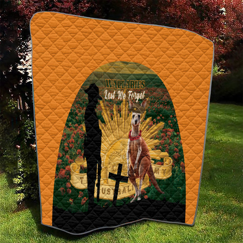 Australia Wallabies Rugby ANZAC Day Quilt 2024 Lest We Forget