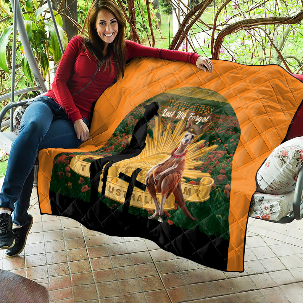 Australia Wallabies Rugby ANZAC Day Quilt 2024 Lest We Forget