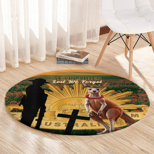 Australia Wallabies Rugby ANZAC Day Round Carpet 2024 Lest We Forget