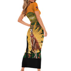 Australia Wallabies Rugby ANZAC Day Short Sleeve Bodycon Dress 2024 Lest We Forget