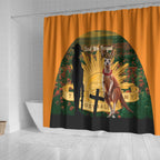 Australia Wallabies Rugby ANZAC Day Shower Curtain 2024 Lest We Forget