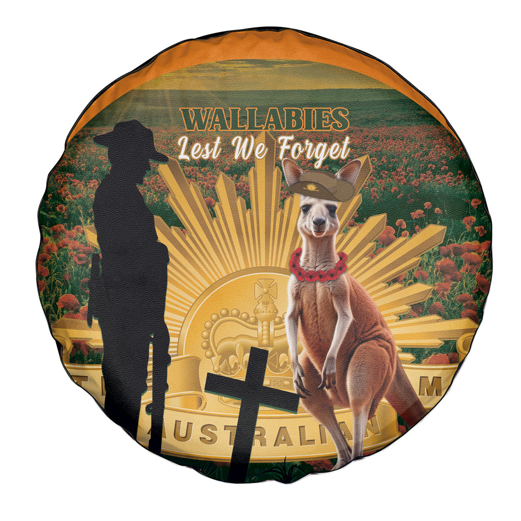 Australia Wallabies Rugby ANZAC Day Spare Tire Cover 2024 Lest We Forget