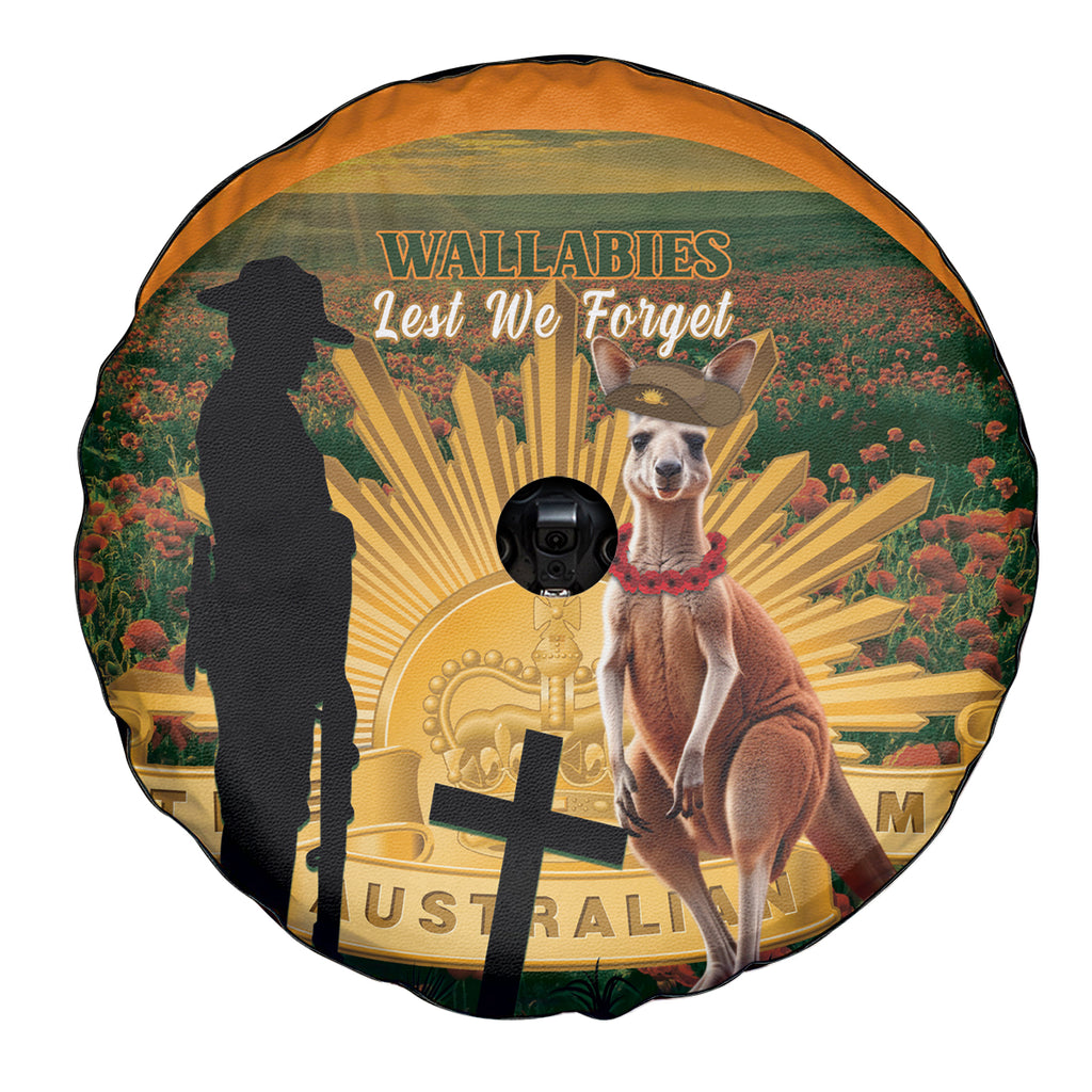 Australia Wallabies Rugby ANZAC Day Spare Tire Cover 2024 Lest We Forget
