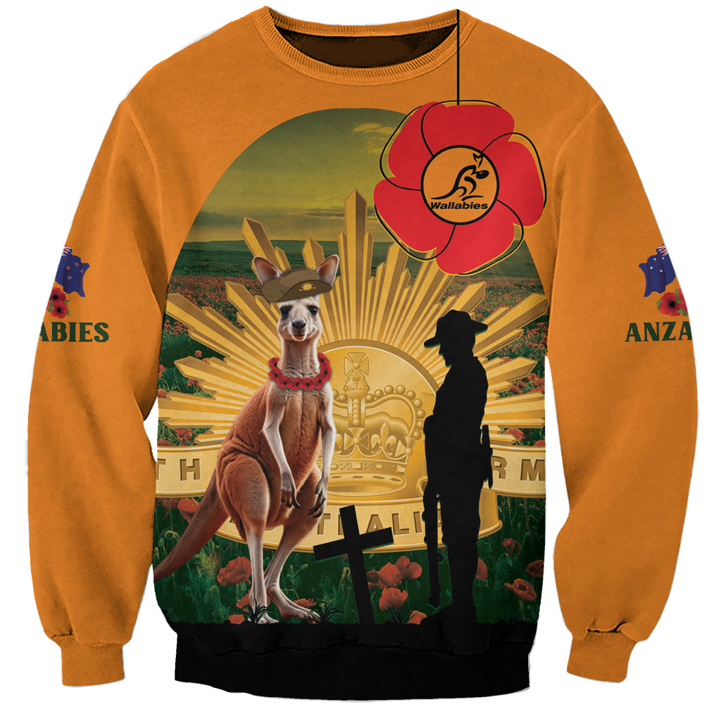 Australia Wallabies Rugby ANZAC Day Sweatshirt 2024 Lest We Forget