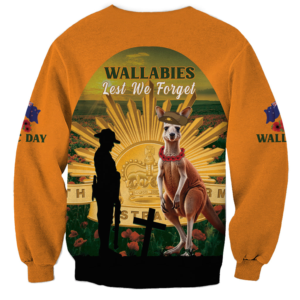 Australia Wallabies Rugby ANZAC Day Sweatshirt 2024 Lest We Forget