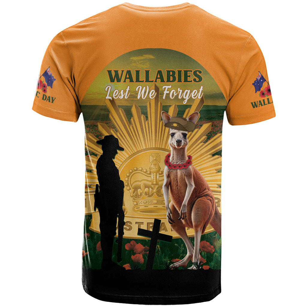Australia Wallabies Rugby ANZAC Day T Shirt 2024 Lest We Forget