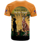 Australia Wallabies Rugby ANZAC Day T Shirt 2024 Lest We Forget