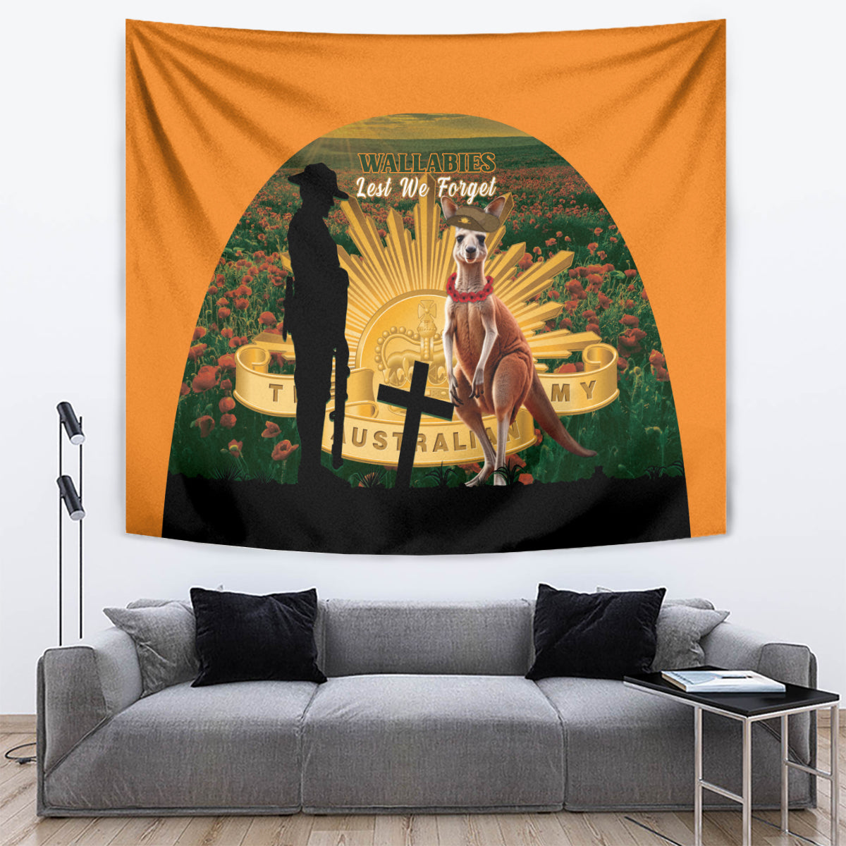 Australia Wallabies Rugby ANZAC Day Tapestry 2024 Lest We Forget