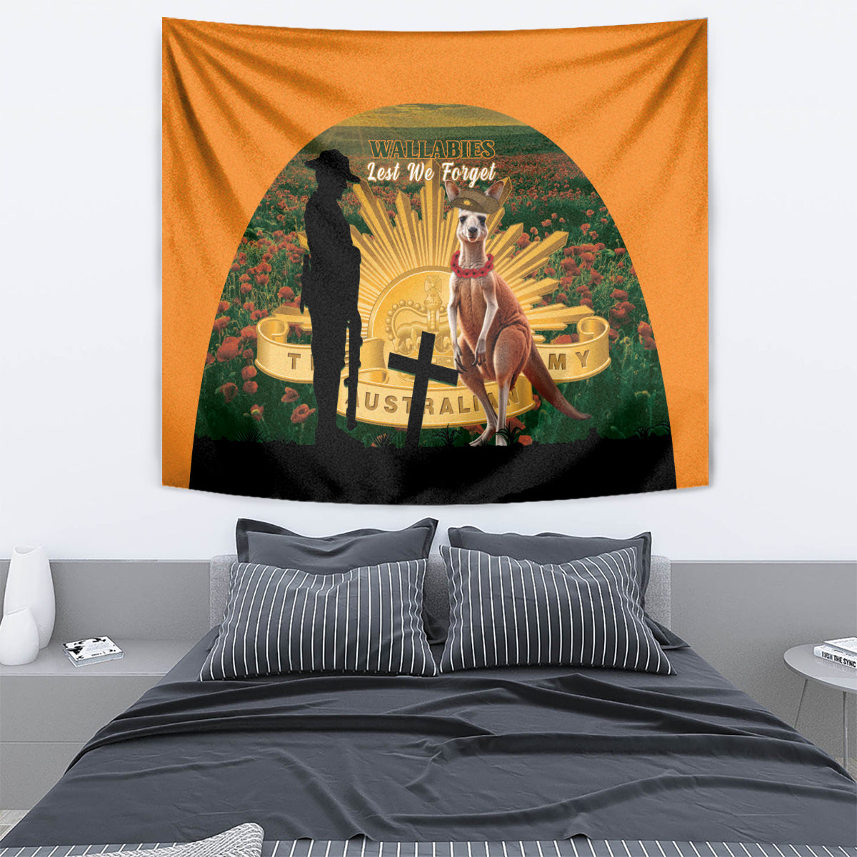 Australia Wallabies Rugby ANZAC Day Tapestry 2024 Lest We Forget