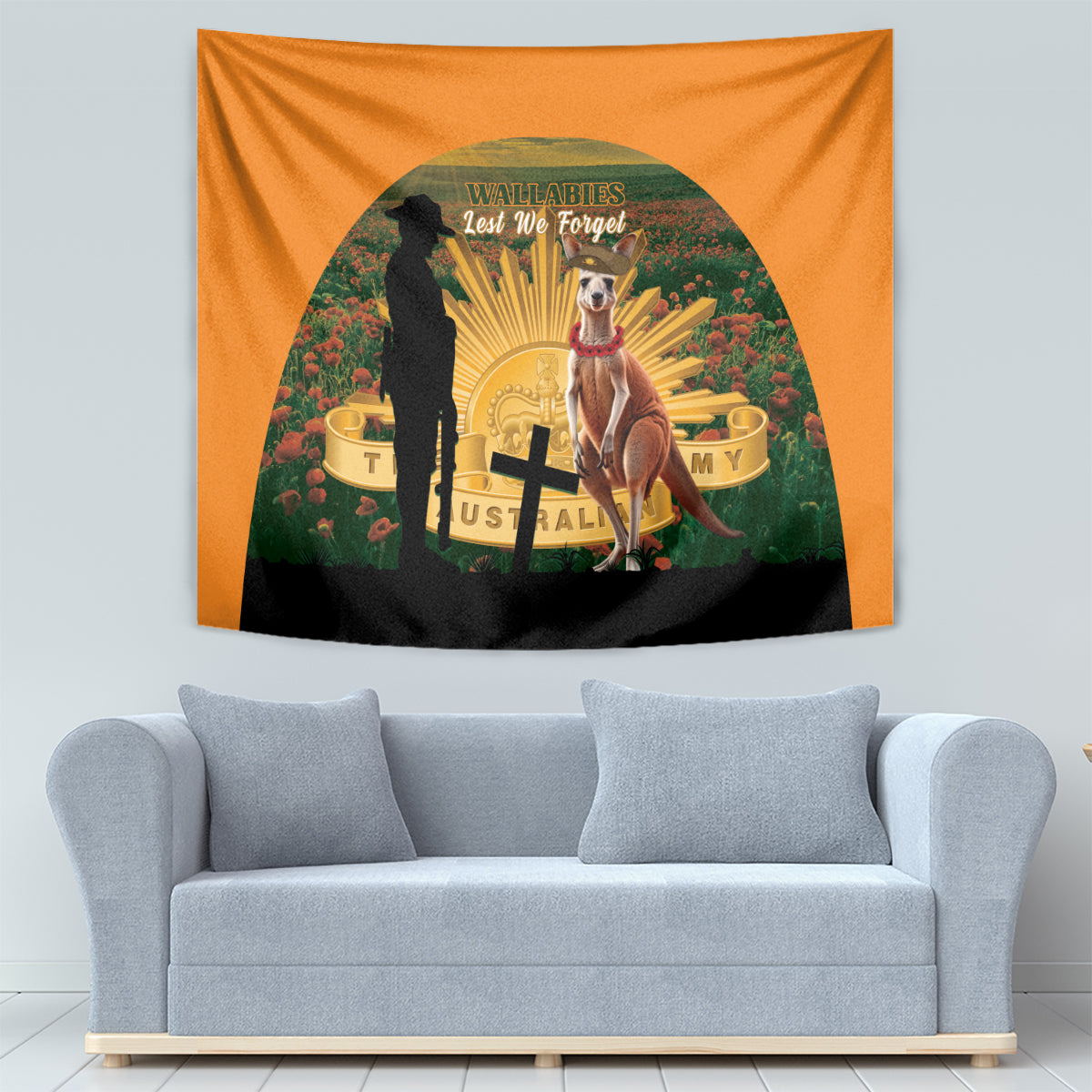Australia Wallabies Rugby ANZAC Day Tapestry 2024 Lest We Forget