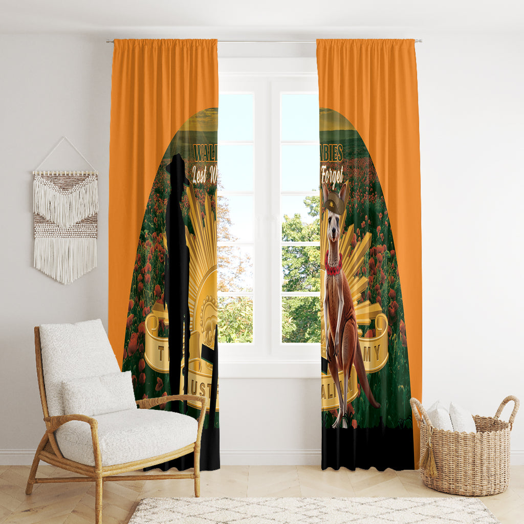 Australia Wallabies Rugby ANZAC Day Window Curtain 2024 Lest We Forget