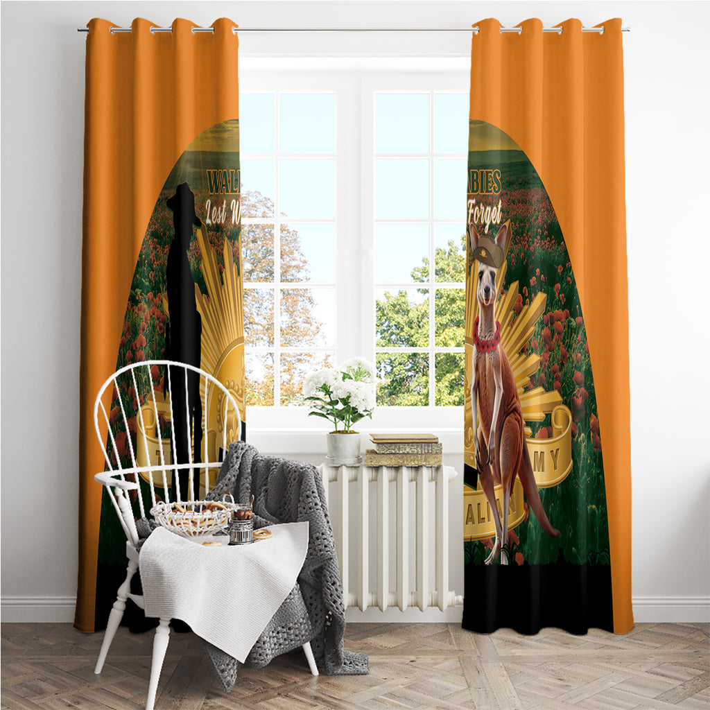 Australia Wallabies Rugby ANZAC Day Window Curtain 2024 Lest We Forget