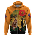 Australia Wallabies Rugby ANZAC Day Zip Hoodie 2024 Lest We Forget