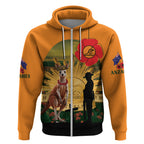 Australia Wallabies Rugby ANZAC Day Zip Hoodie 2024 Lest We Forget