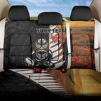 Custom New Zealand Silver Fern Rugby ANZAC Day Back Car Seat Cover 2024 All Black Tiki Mascot