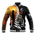 Custom New Zealand Silver Fern Rugby ANZAC Day Baseball Jacket 2024 All Black Tiki Mascot