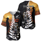 Custom New Zealand Silver Fern Rugby ANZAC Day Baseball Jersey 2024 All Black Tiki Mascot