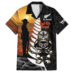 Custom New Zealand Silver Fern Rugby ANZAC Day Hawaiian Shirt 2024 All Black Tiki Mascot