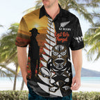 Custom New Zealand Silver Fern Rugby ANZAC Day Hawaiian Shirt 2024 All Black Tiki Mascot