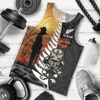 Custom New Zealand Silver Fern Rugby ANZAC Day Men Tank Top 2024 All Black Tiki Mascot