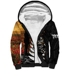 Custom New Zealand Silver Fern Rugby ANZAC Day Sherpa Hoodie 2024 All Black Tiki Mascot